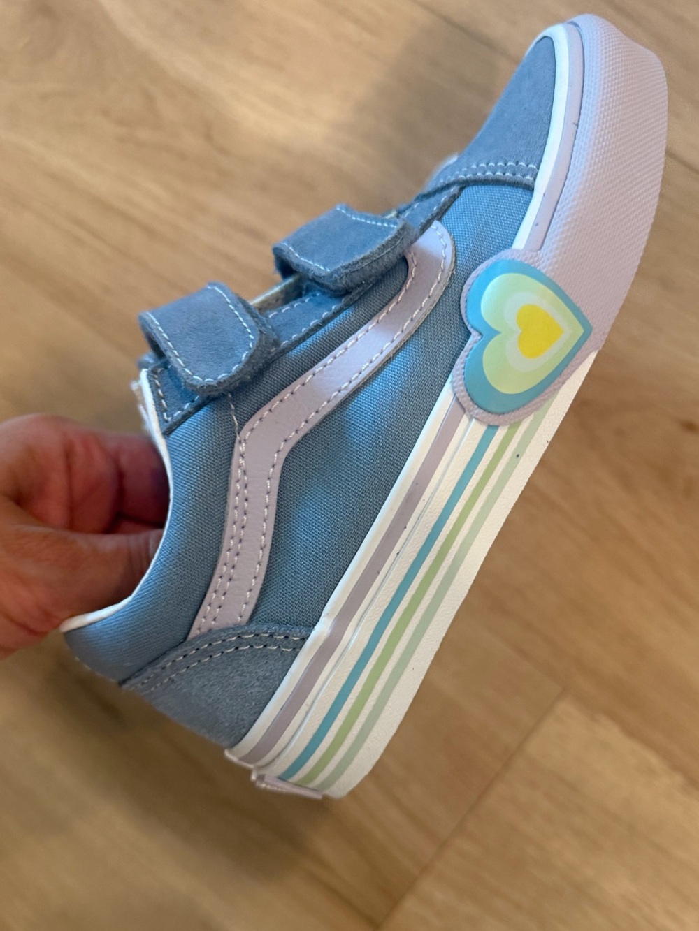 Kids Vans Light Blue Canvas Sneakers